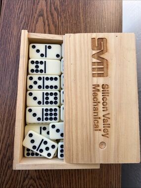 Ivory Domino Set in Cream with Wooden Storage Box